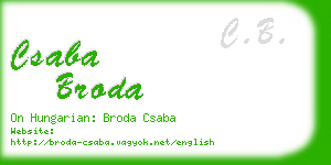 csaba broda business card